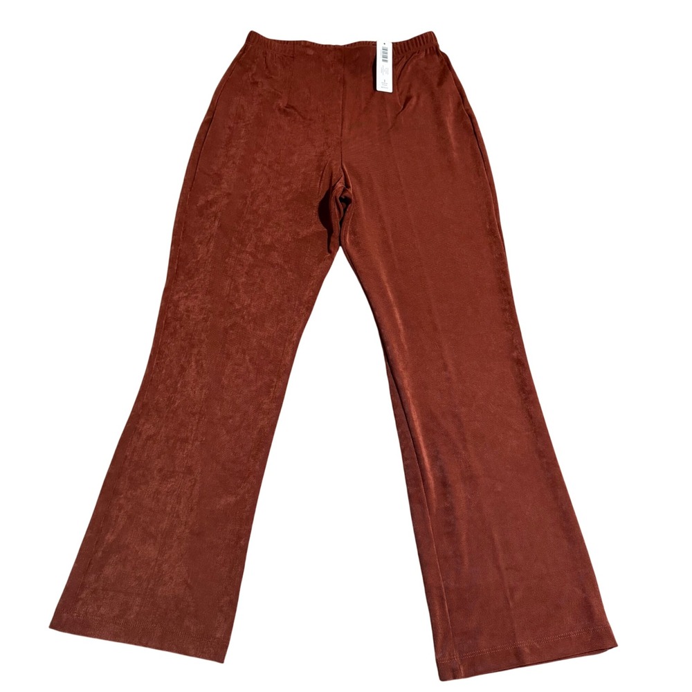 Chicos Travelers No Tummy Pant Rich Mahogany Brown Stretchy Slinky Size 1 Medium